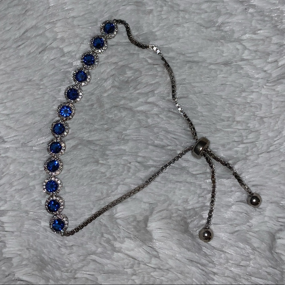Blue & Silver adjustable bracelet